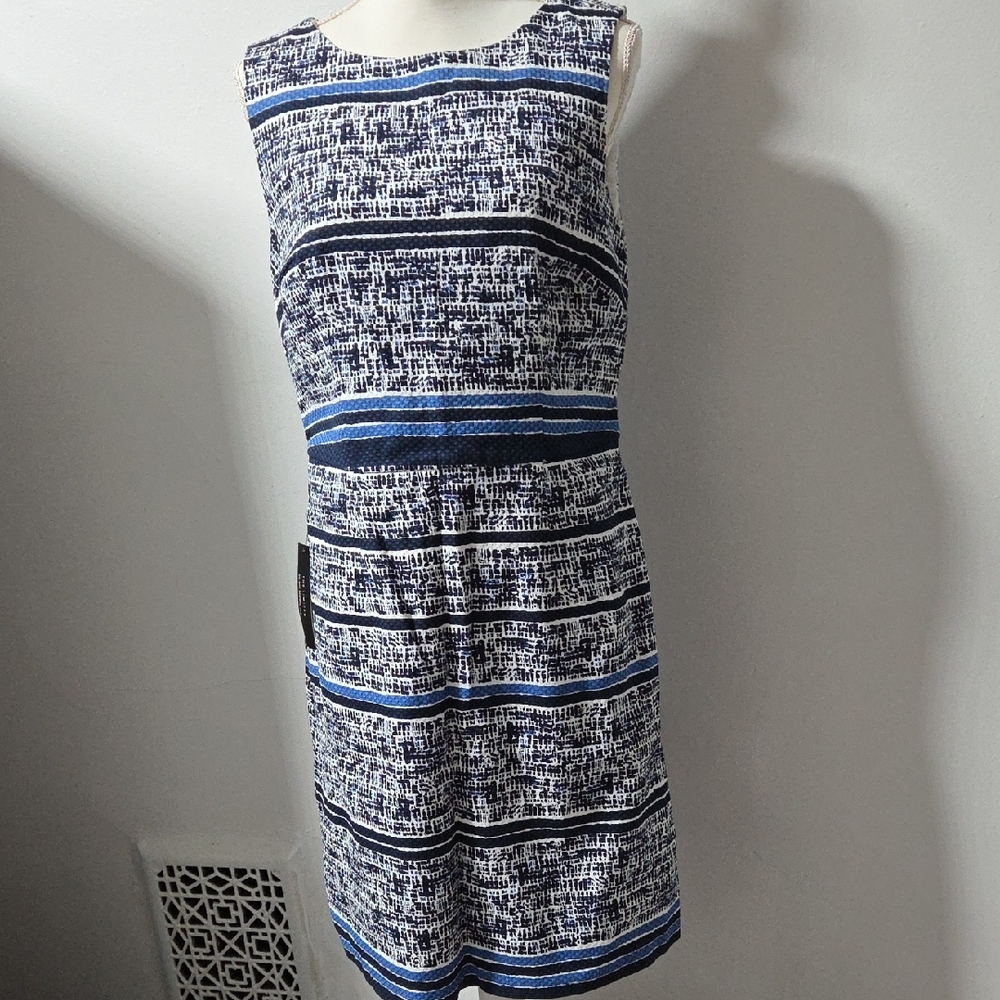 The Limited Blue and Black Textured Sleeveless Dress Size 12